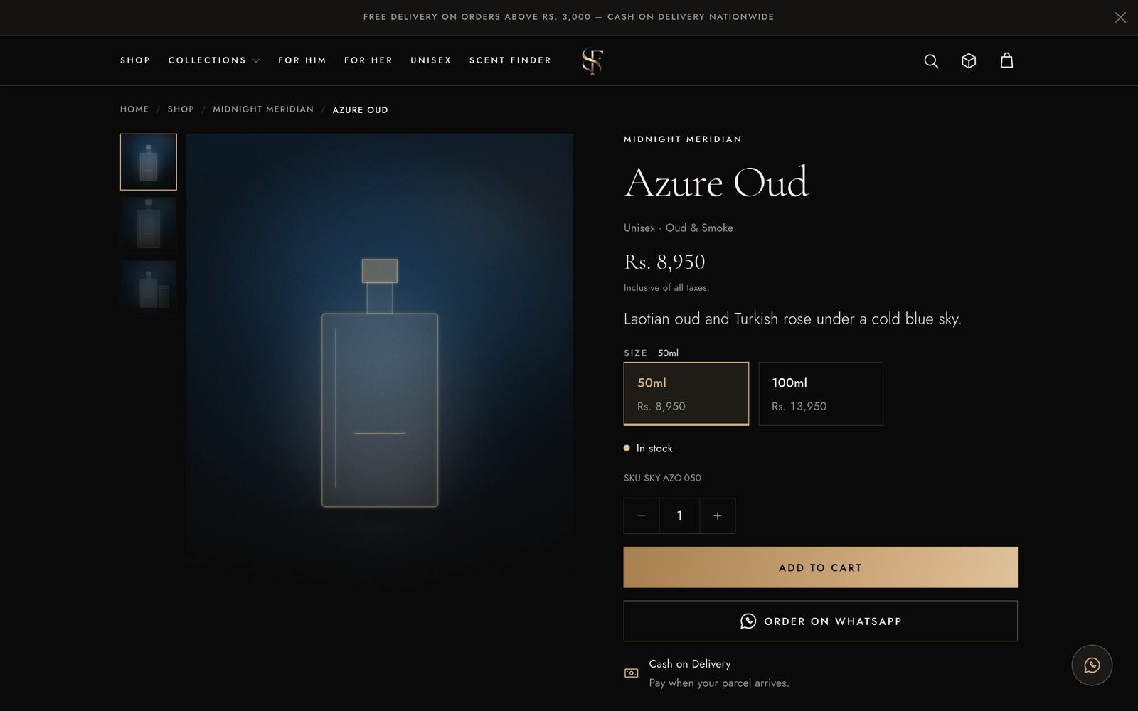 A Sky Fragrances product page