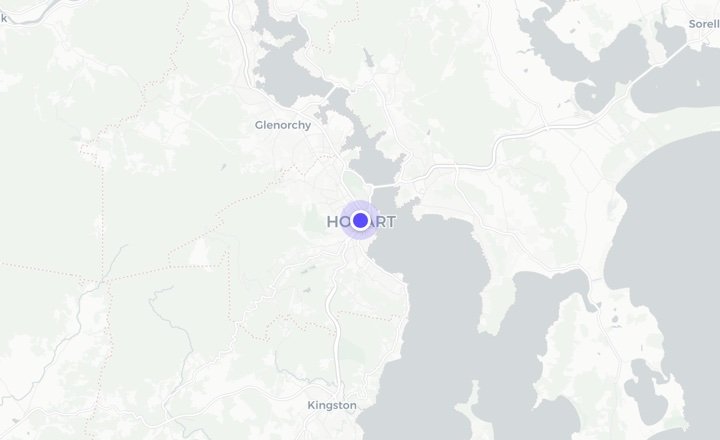 Map of Hobart, Tasmania, home of the Devarko head office